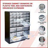 Storage Cabinet Drawers 39 Plastic Tool Box Containers Organiser Cupboard - Side View