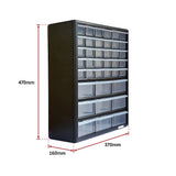 Storage Cabinet Drawers 39 Plastic Tool Box Containers Organiser Cupboard - Low Angle