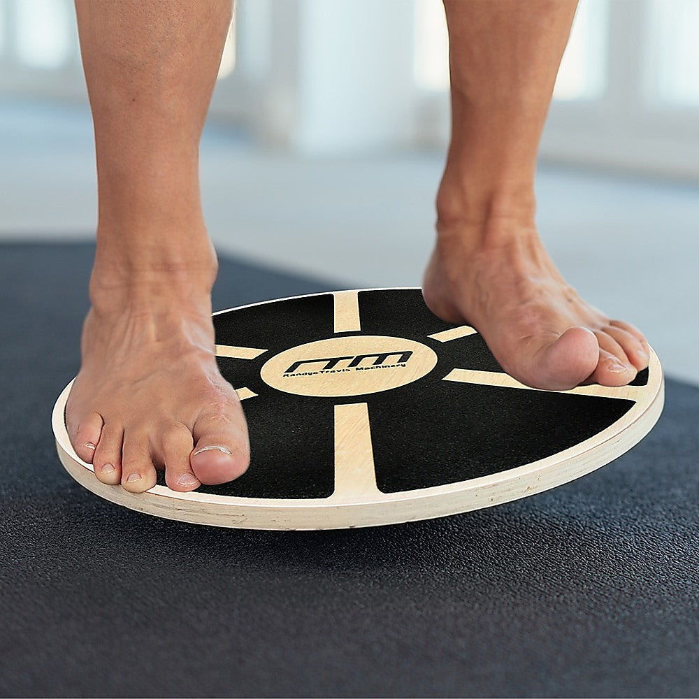 Heavy Duty 15.5 Wooden Balance Board with Non-Slip Pad Fitness