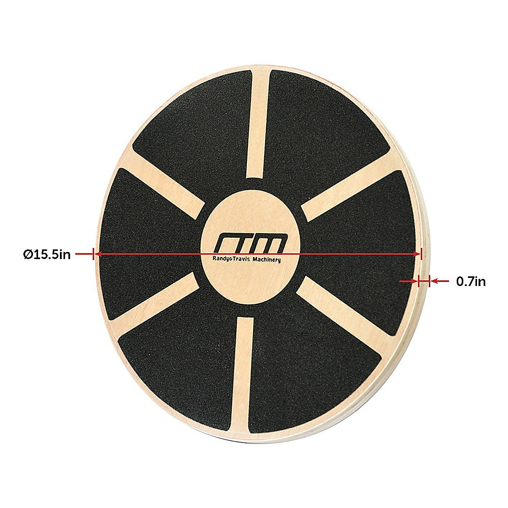 Heavy Duty 15.5 Wooden Balance Board with Non-Slip Pad Fitness