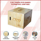 3 IN 1 Wood Plyo Games Plyometric Jump Box - Side View