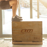 3 IN 1 Wood Plyo Games Plyometric Jump Box - Rear View