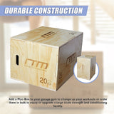 3 IN 1 Wood Plyo Games Plyometric Jump Box - Close-Up Angle