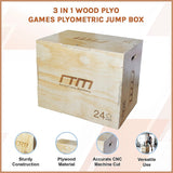 3 IN 1 Wood Plyo Games Plyometric Jump Box - Side View