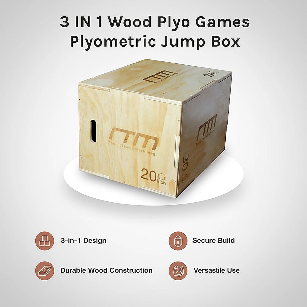 3 IN 1 Wood Plyo Games Plyometric Jump Box