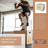 3 IN 1 Wood Plyo Games Plyometric Jump Box - Extra Image