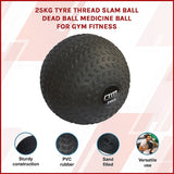 25kg Tyre Thread Slam Ball Dead Ball Medicine Ball for Gym Fitness - Side View