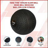 15kg Tyre Thread Slam Ball Dead Ball Medicine Ball for Gym Fitness - Side View