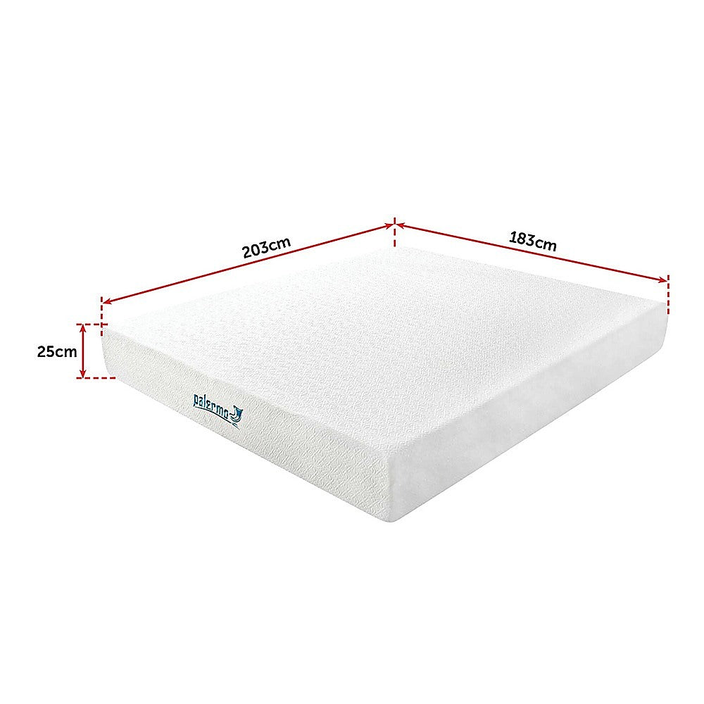 Palermo King Single Mattress 30cm Memory Foam Green Tea Infused CertiPUR Approved