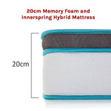 Palermo King 20cm Memory Foam and Innerspring Hybrid Mattress - Rear View