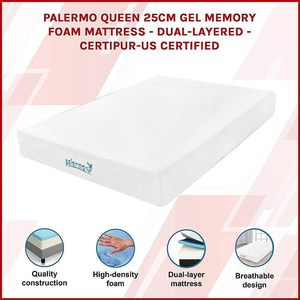 Palermo King Single 20cm Memory Foam and Innerspring Hybrid Mattress