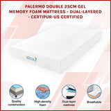 PALERMO Double Bed Mattress - Front View