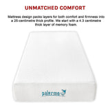 Single 25cm Gel Memory Foam Mattress  Dual-Layered Comfort with CertiPUR-US® Certified Foam