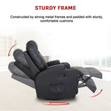 Black Massage Sofa Chair Recliner 360 Degree Swivel PU Leather Lounge 8 Point Heated - Extra Image