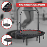 Mini Rebounder Trampoline With Handle Rail - Close-Up Angle