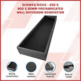 Shower Niche - 250 x 900 x 92mm Prefabricated Wall Bathroom Renovation - Side View