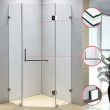 900 x 900mm Frameless 10mm Glass Shower Screen By Della Francesca - 45-Degree Angle