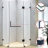 900 x 900mm Frameless 10mm Glass Shower Screen By Della Francesca - 45-Degree Angle