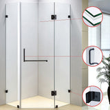900 x 900mm Frameless 10mm Glass Shower Screen By Della Francesca - 45-Degree Angle