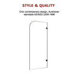 700 x 1450mm Frameless Bath Panel 10mm Glass Shower Screen By Della Francesca