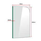 700 x 1450mm Frameless Bath Panel 10mm Glass Shower Screen By Della Francesca - 45-Degree Angle