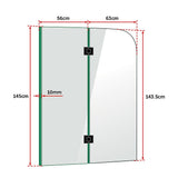 1200 x 1450mm Frameless Bath Panel 10mm Glass Shower Screen By Della Francesca - 45-Degree Angle