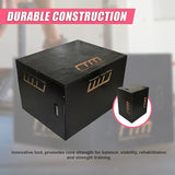 3 IN 1 Black Wood Plyo Games Plyometric Jump Box - Close-Up Angle
