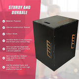 3 IN 1 Black Wood Plyo Games Plyometric Jump Box - Extra Image