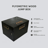 3 IN 1 Black Wood Plyo Games Plyometric Jump Box - Low Angle