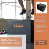 3 IN 1 Black Wood Plyo Games Plyometric Jump Box - Extra Image