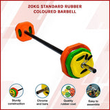 20kg Standard Rubber Coated Barbell Weight Bar for Home Gym