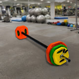 20kg Standard Rubber Coloured Barbell - 45-Degree Angle