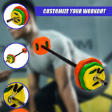 20kg Standard Rubber Coloured Barbell - Rear View