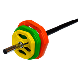 20kg Standard Rubber Coloured Barbell - Top-Down View