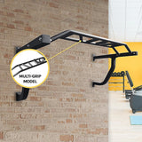 Wall Mounted Multi Grip Chin Up Bar Upper Body Training - Rear View