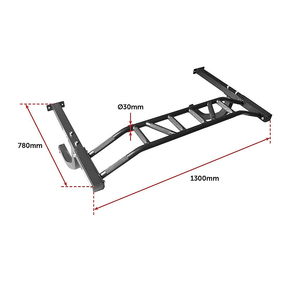 Wall Mounted Multi Grip Chin Up Bar  Heavy Duty Pull Up Station for Upper Body Training