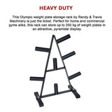 Olympic Weight Plate Storage Rack 250kg Capacity - Extra Image