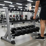 3 Tier Dumbbell Rack for Dumbbell Weights Storage - 45-Degree Angle