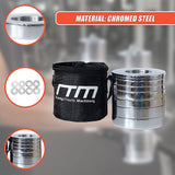 Chrome Metric Fractional Olympic Weight Plates 0.25 - 1.0kg - Close-Up Angle