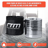 Chrome Metric Fractional Olympic Weight Plates 0.25 - 1.0kg - Low Angle