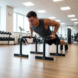 Steel Parallette Bars for Push Ups, Dips & Calisthenics Home Strength Training - Side View