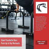 Steel Parallette Bars for Push Ups, Dips & Calisthenics Home Strength Training - Top-Down View