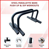 Steel Parallette Bars for Push Ups, Dips & Calisthenics Home Strength Training - 45-Degree Angle