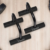 Steel Parallette Bars Push Up & Dip Workouts - Rear View