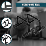 Steel Parallette Bars Push Up & Dip Workouts - Close-Up Angle