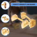 Wooden Parallette Bars Push Up & Dip Workouts - Close-Up Angle