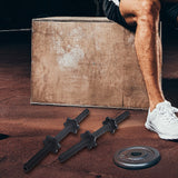 45cm - 1 Pair Dumbbell Bar 25mm Diameter - PVC Coated Dumbell Handle - Front View