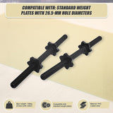 45cm - 1 Pair Dumbbell Bar 25mm Diameter - PVC Coated Dumbell Handle - Low Angle