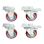 4 x 4" Heavy Duty PU Swivel Castor Wheels With Brake