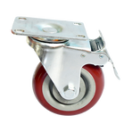 4 x 4" Heavy Duty PU Swivel Castor Wheels With Brake